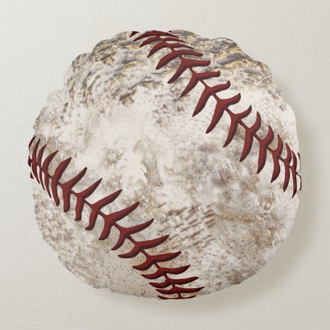 Super cooles rundes schmutziges Baseball-Kissen Rundes Kissen (Vorderseite)