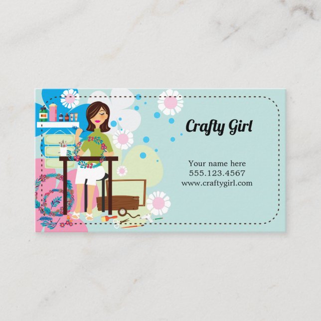 Super Crafty Girl Visitenkarten Visitenkarte (Vorderseite)