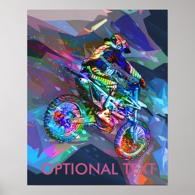 Super Crayon Colored Dirt Bike Downhill Poster (Vorne)