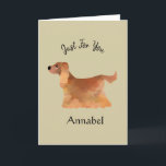 Super Cute Personalised Cocker Spaniel Karte<br><div class="desc">This super cute card featuring an bezaubernde Cocker Spaniel: dark vanilla background which you can personalise is suitable for all chance ©Julie McIver</div>