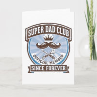 Super Dad Club Vintage Blaues Schnurrbart Emblem