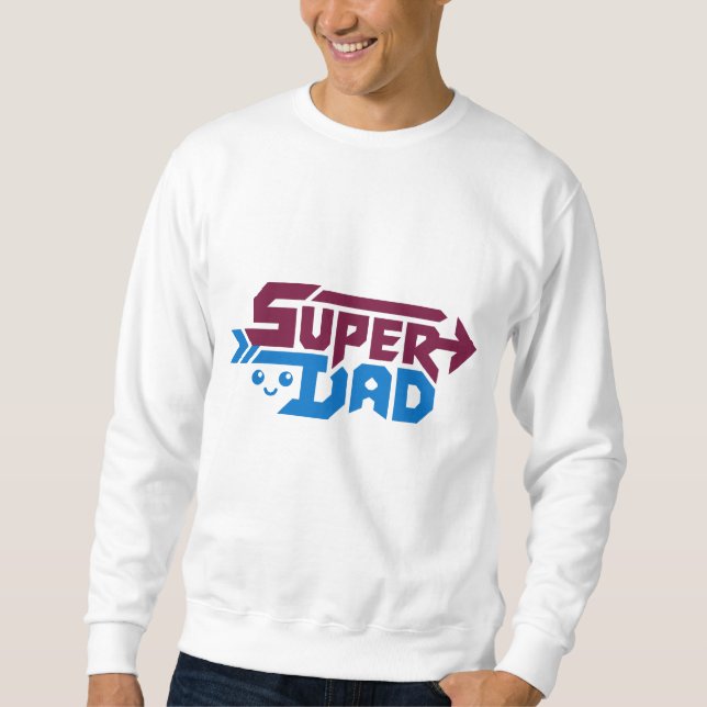 Super Dad Gamer Gift – Cute Retro Sweatshirt (Vorderseite)