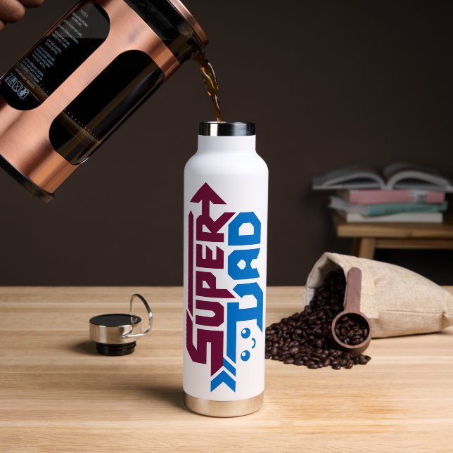 Super Dad Gamer Gift – Cute Retro Trinkflasche (Kaffee (gedreht))