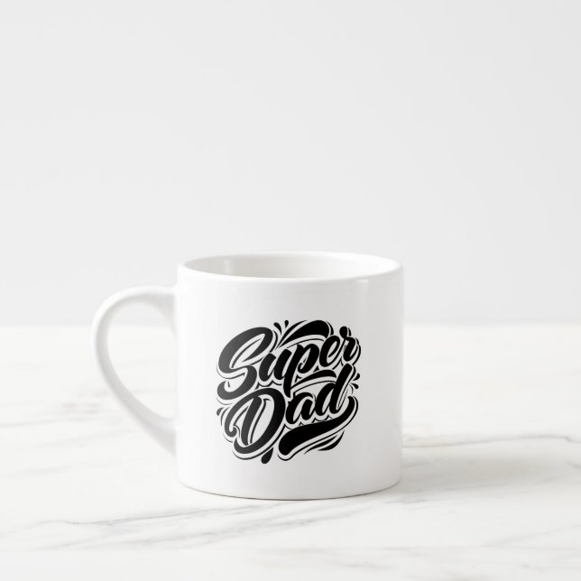 Super Dad Hero Typography Design-67888 Espressotasse (Links)