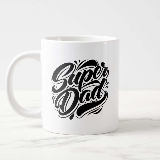 Super Dad Hero Typography Design-67888 Jumbo-Tasse (Links)