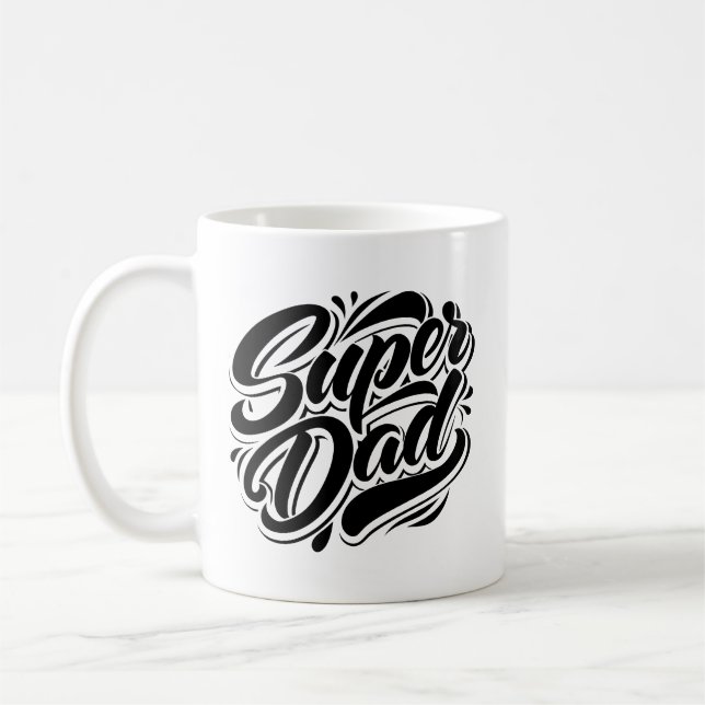 Super Dad Hero Typography Design-67888 Kaffeetasse (Links)