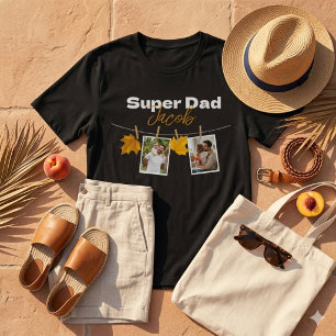 Super-Dad-Individualisierter-Name-Foto-Wäscheleine T-Shirt