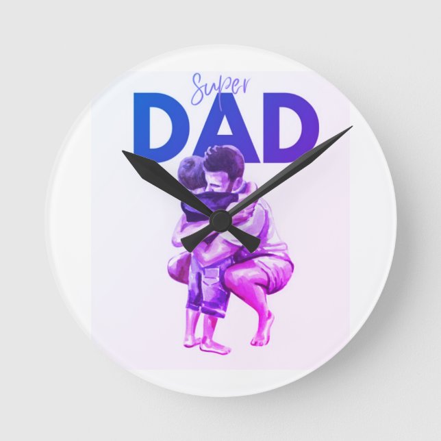 Super dad runde wanduhr (Vorderseite)