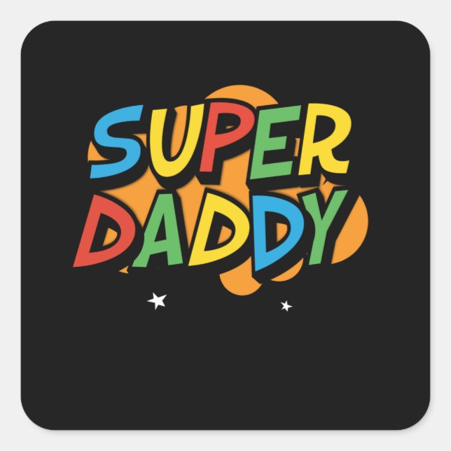 Super Daddy Gamer Fathers Day-Geschenk Quadratischer Aufkleber (Vorderseite)