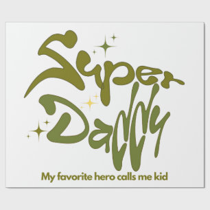 Super-Daddy-Held für Kinder Geschenkpapier