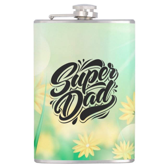 Super-Daddy-Held-Typografie-Design-67888 Flachmann (Vorderseite)