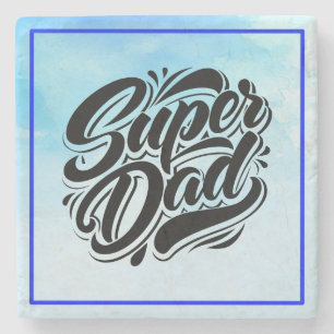 Super-Daddy-Held-Typografie-Design-67888 Steinuntersetzer