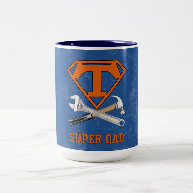 Super-Daddy-Held  Zweifarbige Tasse (Mittel)