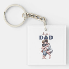 Super-Daddy-Wasserfarben-Design Schlüsselanhänger