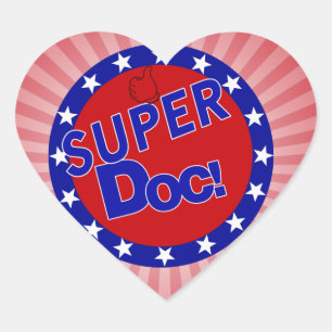 SUPER DOC STUDIERT DIE ERMUTIGUNG Herz-Aufkleber