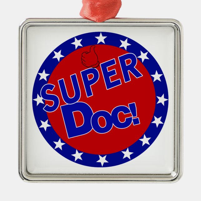 SUPER DOC STUDIERT DIE ERMUTIGUNG SILBERNES ORNAMENT (Vorne)