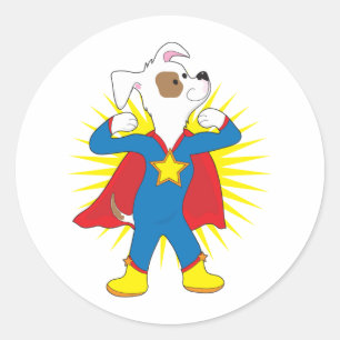 Super Dog Runder Aufkleber