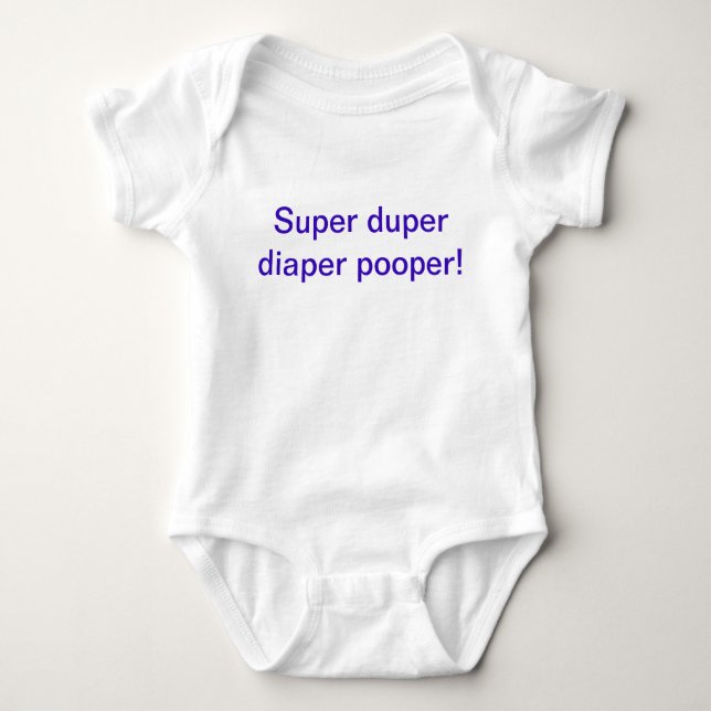 Super duper diaper Pooper ein Stück Outfit Baby Strampler (Vorderseite)