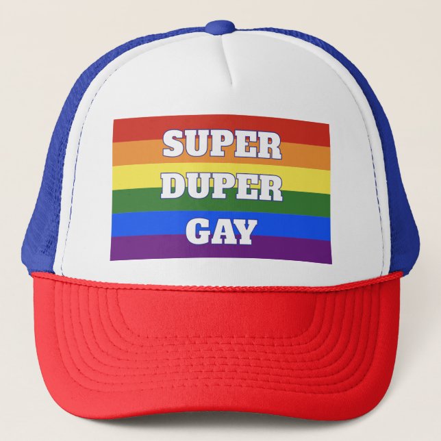 Super Duper Gay Trucker Hat Truckerkappe (Vorderseite)