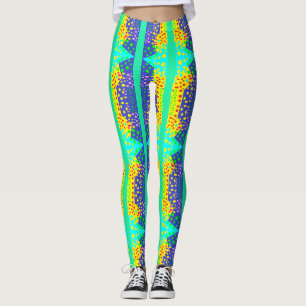 Super duper hellblau gelb winzig gemustert leggings