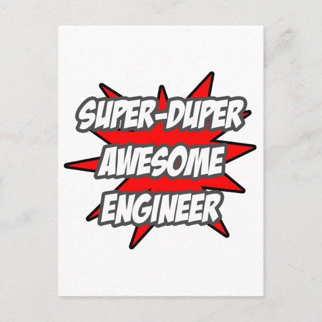 Super Duper Phantastisch Engineer Postkarte (Vorderseite)