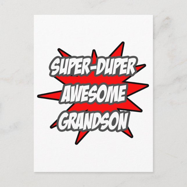 Super Duper Phantastisch Grandson Postkarte (Vorderseite)