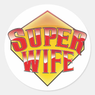 Super Ehefrau Runder Aufkleber