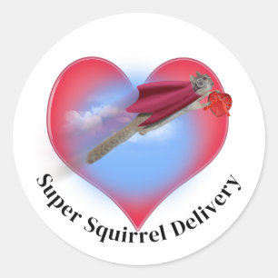 Super-Eichhörnchen-Lieferung Valentinstag Runder Aufkleber