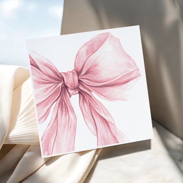 Super Elegant Blush Pink Bow Girl Geburtstag Serviette (Von Creator hochgeladen)