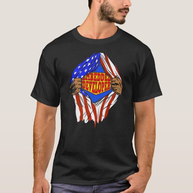 Super Embedded Developer Held Job T-Shirt (Vorderseite)