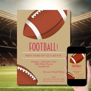 Super Fan Football Game Gold Party Einladung