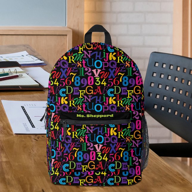 Super farbige ABCs und 123 Bedruckter Rucksack (Von Creator hochgeladen)