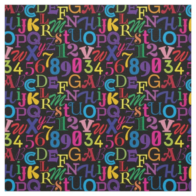 Super farbige ABCs und 123 Stoff (Muster)