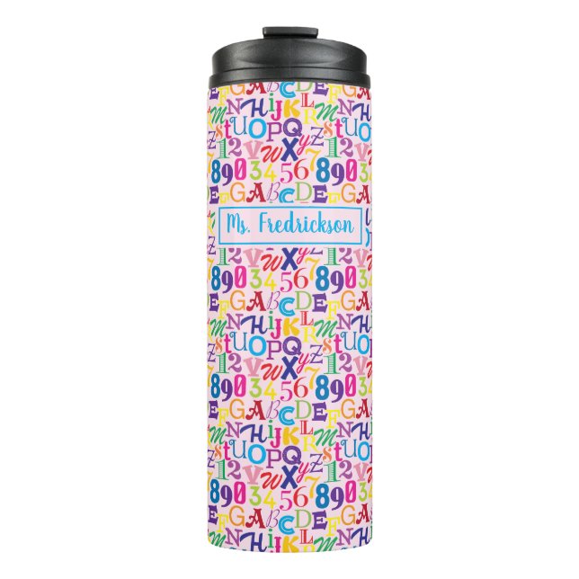 Super farbige ABCs und 123 Thermosbecher (Vorderseite)