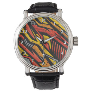 Super farbiges Grunge-Muster Armbanduhr
