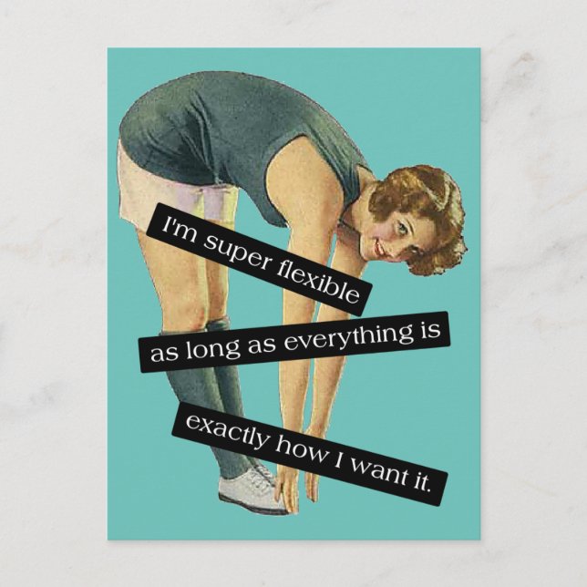 Super Flexible Funny carte postale Vintage (Devant)