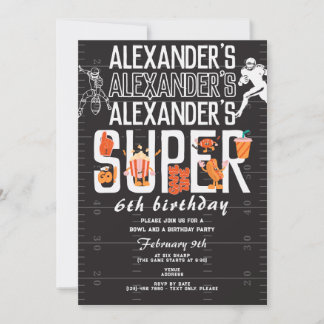 Super Football Game Sports Geburtstagsparty Einladung