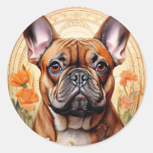 Super Französische Bulldogge Klassischer Rund Aufk Runder Aufkleber