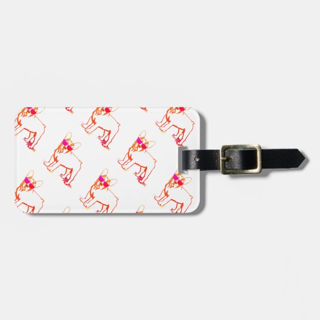 Super Frenchie Bulldog Gepäckanhänger (Vorderseite horizontal)