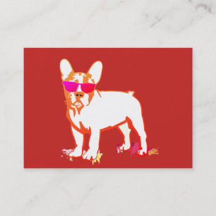 Super Frenchie Bulldog red Visitenkarte