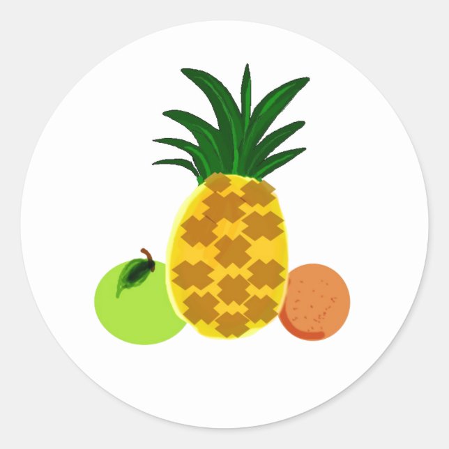 Super Fruits Runder Aufkleber (Vorderseite)