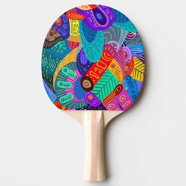 Super Fun & farbenfrohe Abstraktion Design Tischtennis Schläger (Vorderseite)