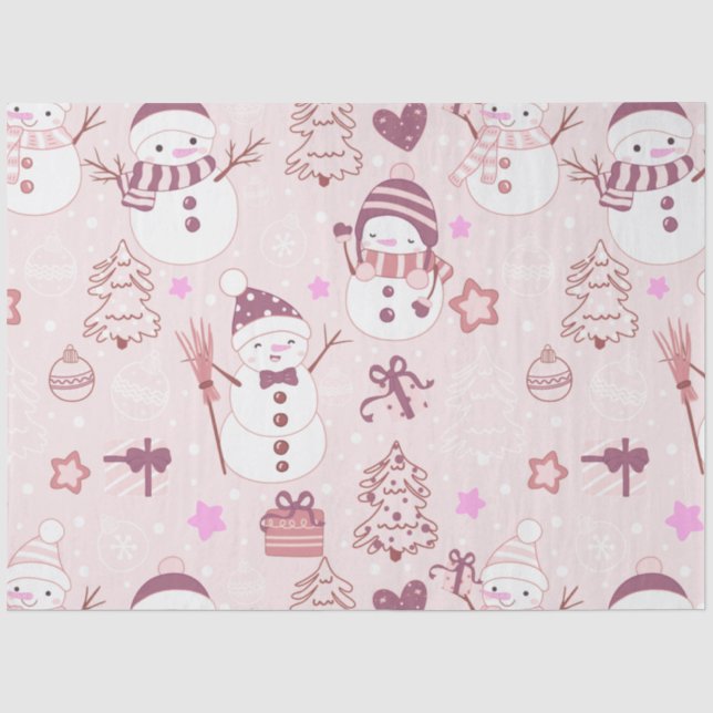 Super Fun und moderne Snowmen Weihnachten Seidenpapier (Vorderseite)