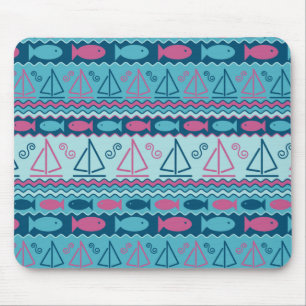 Super Fun und Segelboot Muster Mousepad