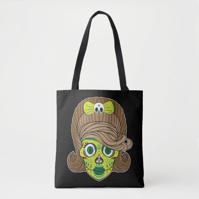 Super Girly Sugar Skull Illustration Art Tasche (Vorderseite)