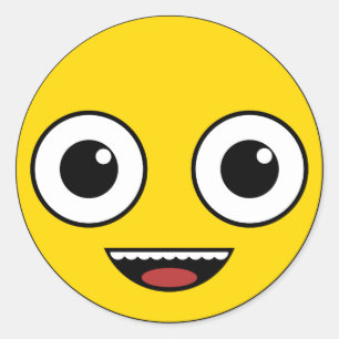 Super glückliches Gesicht Runder Aufkleber