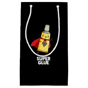 Super Glue Funny Super Hero Pun Dark BG Kleine Geschenktüte