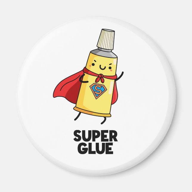 Super Glue Funny Super Hero Pun Magnet (Vorne)