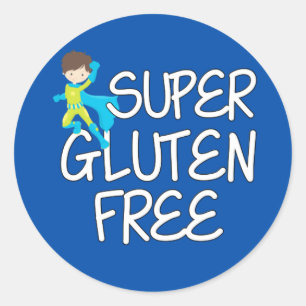 Super Gluten Free Boy Runder Aufkleber