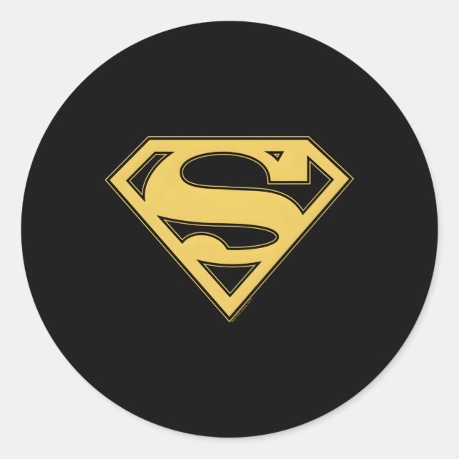 Super Gold Black Shield Runder Aufkleber (Vorderseite)